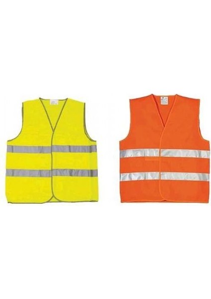 Sarı Reflektörlü Fosforlu İkaz Yeleği
