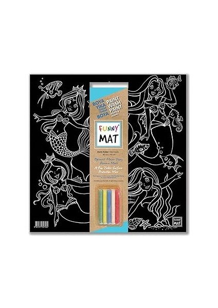 Akademi Çocuk Funny Mat Black (Tebeşirli) Deniz Kızları