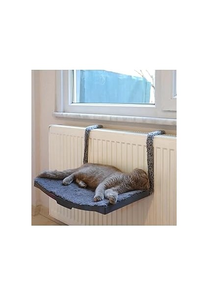 Atapet Kalorifer Için Vantuzlu Plastik Kedi Yatağı (Antrasit)