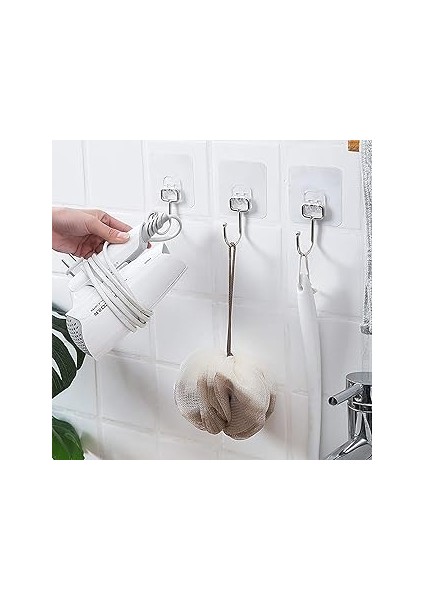 Alper Banyo Için Krom Güçlü Yapışkan Kancalar Yapışkanlı Askılar Mutfak Ev Ofis Için Duvar Askıları