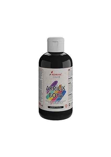 Red Rose Siyah Akrilik Boya 250 gr