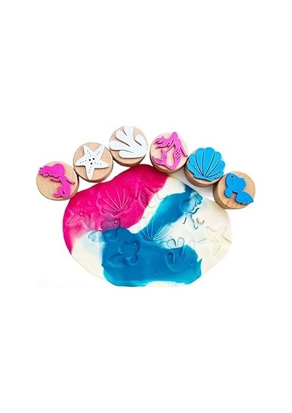 Ahşap Damga Deniz Kızı Seti (6 Adet Damga)