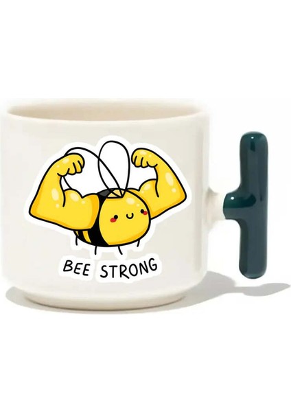 Bee Strong Latte Fincanı- Hediye Seramik Kupa
