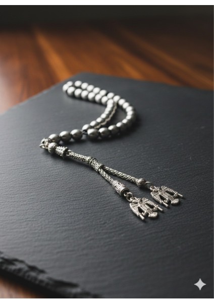 Şık Alüminyum Tesbih | Çift Başlı Kartal Püsküllü Premium Kalite