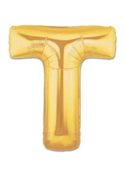 T Harfi Gold Folyo Balon