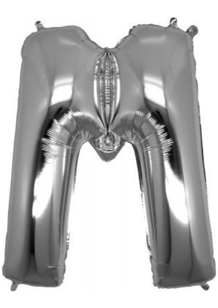 M Harfi Gümüş Folyo Balon