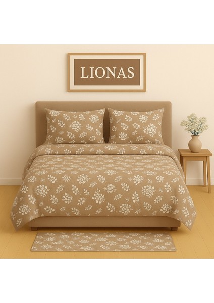 Çift Kişilik Desenli Nevresim + 2 Adet Kapaklı Yastık Kılıfı