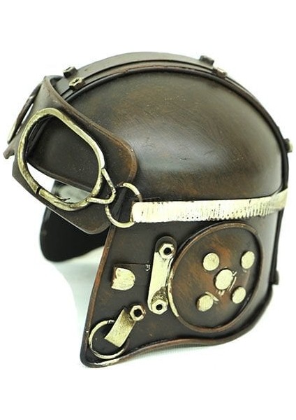 Dekoratif Metal Pilot Kaskı 10X10X10 Cm. C0317