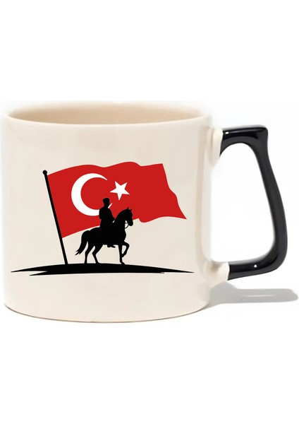 Türk Bayrağı ve Atatürk Lüks Kupa - Hediye Seramik Kupa