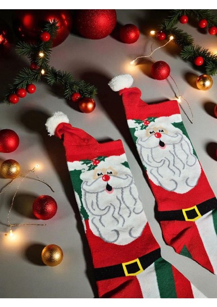 - Yılbaşı Temalı Pon Pon Detaylı Çorap – Özel Tasarım - Hediye Paketli fiyatları