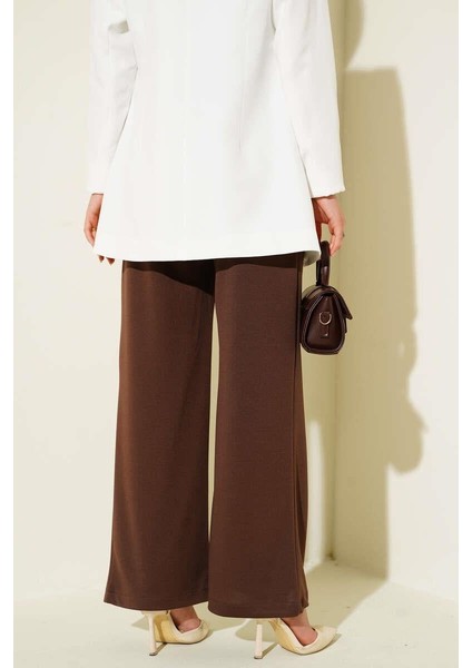 Kadın Ithal Krep Kumaş Pileli Esnek Palazzo Pantolon – Şık ve Rahat Kesim | Siyah & Kahve | S-Xl modelleri