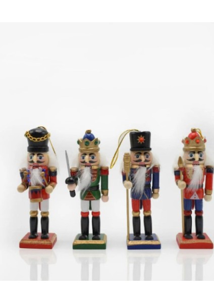 Dekoratif 4'lü Kurşun Asker Seti, 12.5 Cm, Kırmızı, Şık ve Detaylı Tasarım