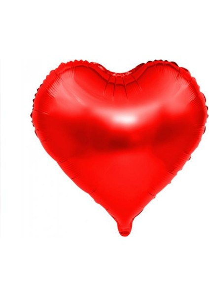 Kırmızı Metalik Renk Kalp Balon Büyük Boy