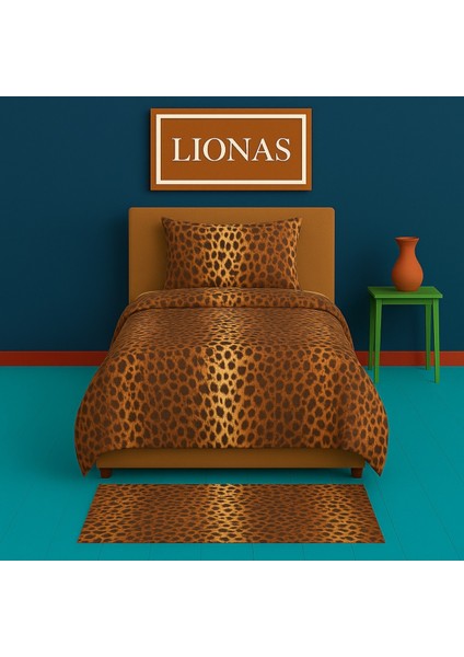 Tek Kişilik Desenli Nevresim + 1 Adet Kapaklı Yastık Kılıfı