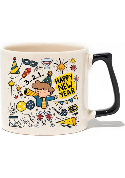 Yılbaşı Yeni Yıl Happy New Year Lüks Kupa - Hediye Seramik Kupa