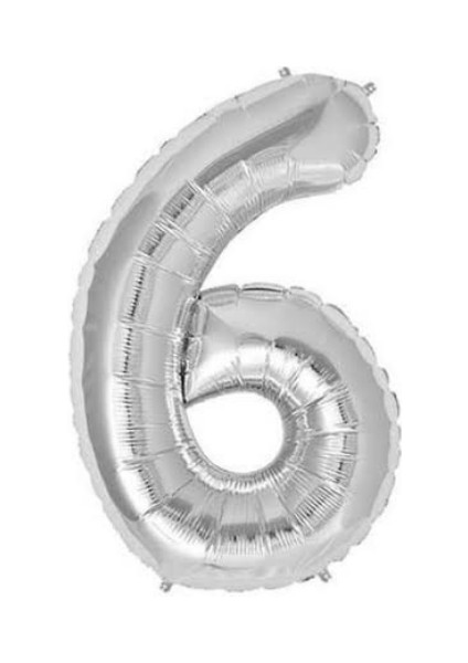 6 Numara Gümüş Folyo Balon
