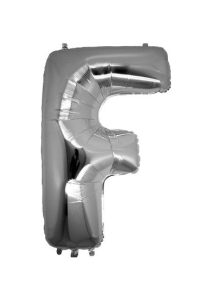 F Harfi Gümüş Folyo Balon