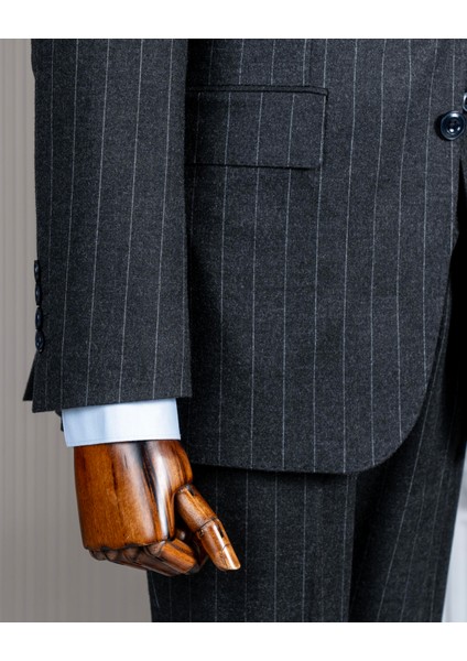 Italyan Stil Sivri Yaka Erkek Ceket Yelek Pantolon Takım Elbise Antrasit T14651 indirimleri