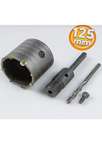 Adaptörlü Sds Plus Beton Delme Pancı Oyuk Delik Açma 125 mm