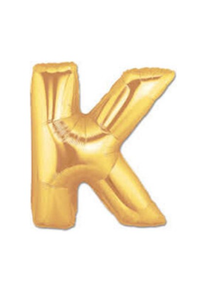 K Harfi Gold Folyo Balon