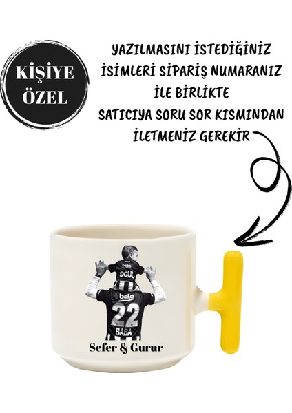 Kişiselleştirilebilir Beşiktaş Latte Fincanı- Hediye Seramik Kupa