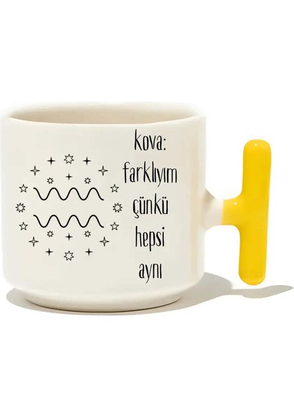 Kova: Farklıyım Çünkü Hepsi Aynı Latte Fincanı- Hediye Seramik Kupa