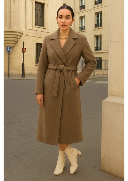 Kadın Kruvaze Salaş Trend Vizon Kaşe Kaban modelleri