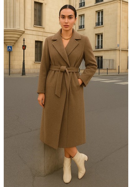 Kadın Kruvaze Salaş Trend Vizon Kaşe Kaban fırsatları