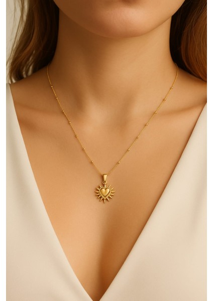 Güneş Kalpli Çelik Kolye fiyatları