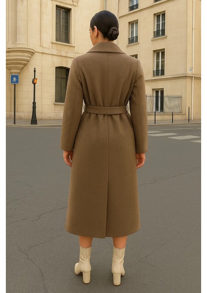 Kadın Kruvaze Salaş Trend Vizon Kaşe Kaban indirimleri