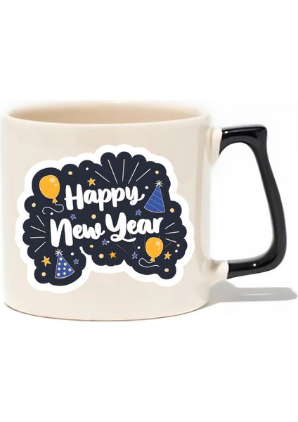 Yılbaşı Yeni Yıl Happy New Year Lüks Kupa - Hediye Seramik Kupa