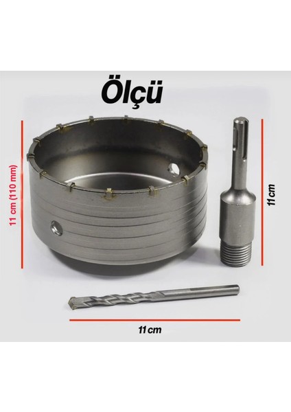 Adaptörlü Sds Plus Beton Delme Pancı Oyuk Delik Açma 110 mm fiyatları