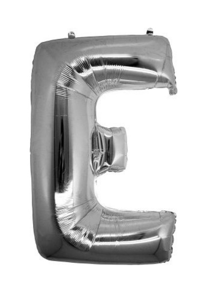 E Harfi Gümüş Folyo Balon