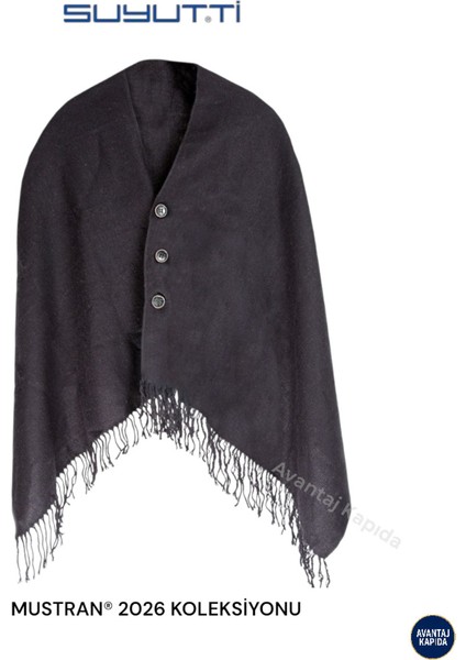 Suyutti Kadın Düğmeli Panço Şal – Sıcak Tutan Yumuşak Dokuma Etol Kışlık Kadın Şal | 2026 fiyatları
