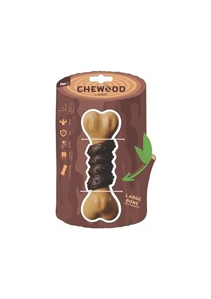 M-Pets Chewood Large Bone With Rubber Köpek Oyuncaği (L)
