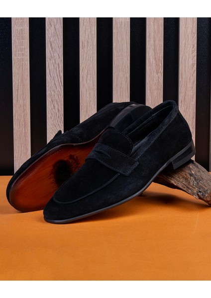 Italyan Stil Iç Dış Naturel Deri Süet Erkek Ayakkabı Siyah T13884 modelleri