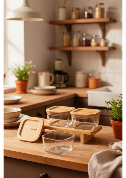 Lunaya 3'lü Bambu Standlı Kahvaltılık Orta Boy indirimleri