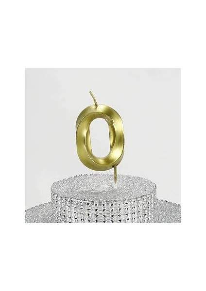 Parti̇ Vi̇tri̇ni̇ 0 Sıfır Rakamlı (Altın) Mum 6.5 cm