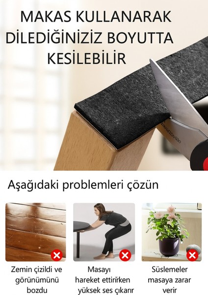 4 Ad Yapışkanlı Keçe Mobilya Masa Sandalye Parke Zemin Ayak Koruyucu Kaydırmaz Keçesi 120MM x 240MM fırsatları