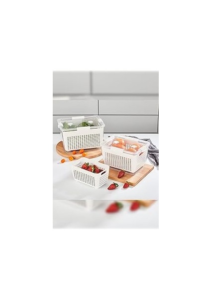 Selka - Lavin 2-4-7 Litre Açık Gri Saklama Kabı