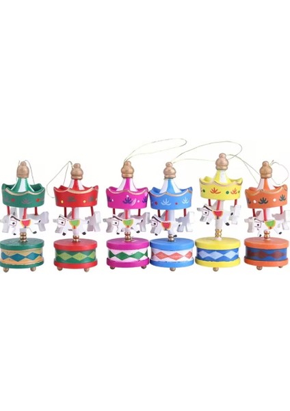 6 Adet Lüx Set Ağacı Süslemeleri Dekoratif 6'lı Renkli Mini Atlı Karınca Topları Topu Parti Asılı Top Yılbaşı Süsleri Renkli