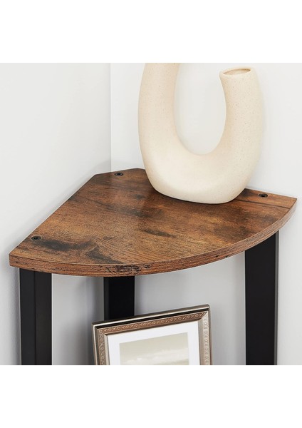 Köşe Rafı, Ayaklı Raf, Kitaplık, 4 Raflı Merdiven Rafı, Kolay Montaj, Sağlam Çelik Çerçeve, Oturma Odası, Yatak Odası, Balkon, Endüstriyel Tasarım, Eski Kahverengi-Siyah LLS34X fırsatları