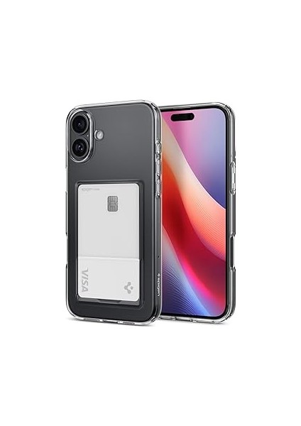 Spigen 16 ile Uyumlu Ince Kılıf Crystal Slot Sararma Karşıtı Duraclear Hava Kanalı Tekn