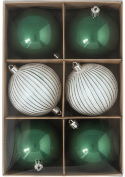 6 Adet Lüx Yılbaşı Ağacı Süsü Set Ağacı Süslemeleri Topları Topu Parti Asılı Top Yılbaşı Süsleri 8 cm (Karışık)