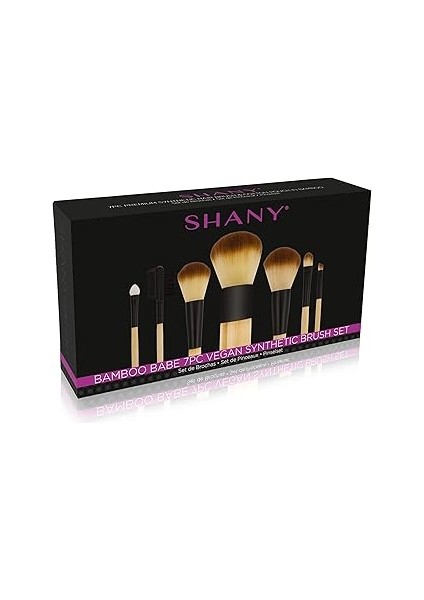 Shany Bambu Makyaj Fırça Seti - Sentetik Saç ve Pamuk Kılıfı ile Vegan Fırçalar - 7 Adet