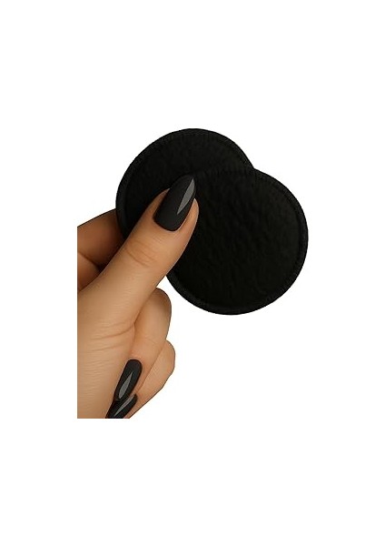 Hatish Yıkanabilir Makyaj Temizleme Pamuğu 2 Adet Siyah