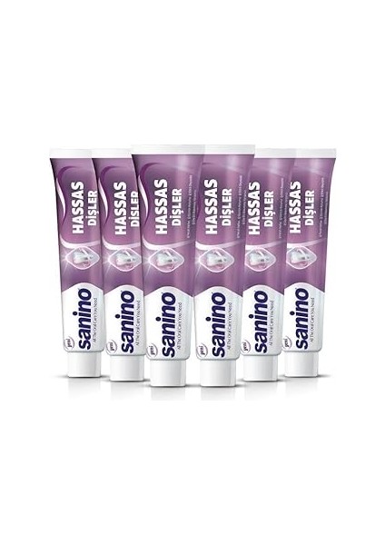 Sanino Hassas Dişler Için Beyazlatıcı Diş Macunu, 75 Ml, 6'lı Paket