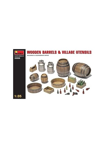 Miniart 35550 1:35 Ahşap Fıçılar ve Köy Kapları