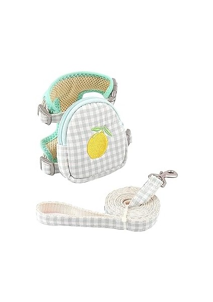 Aputue Kedi Tasması ve Kayış Seti, Sevimli Meyve Desenli Havalandırmalı Kedi Yürüyüş Tasması, Nefes