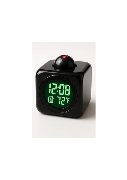 Busstier LED Projeksiyon Dijital Çalar Saat, Sesli Anons Fonksiyonu, Sıcaklık Göstergeli, Duvar ve